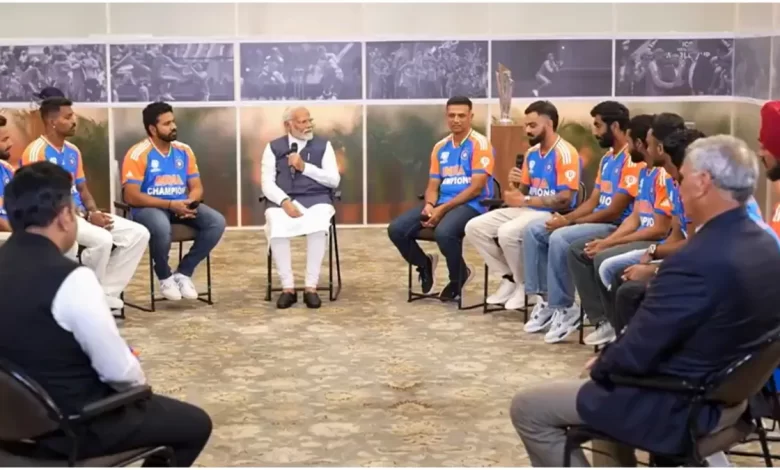 Indian Cricket Team with PM Narendra Modi